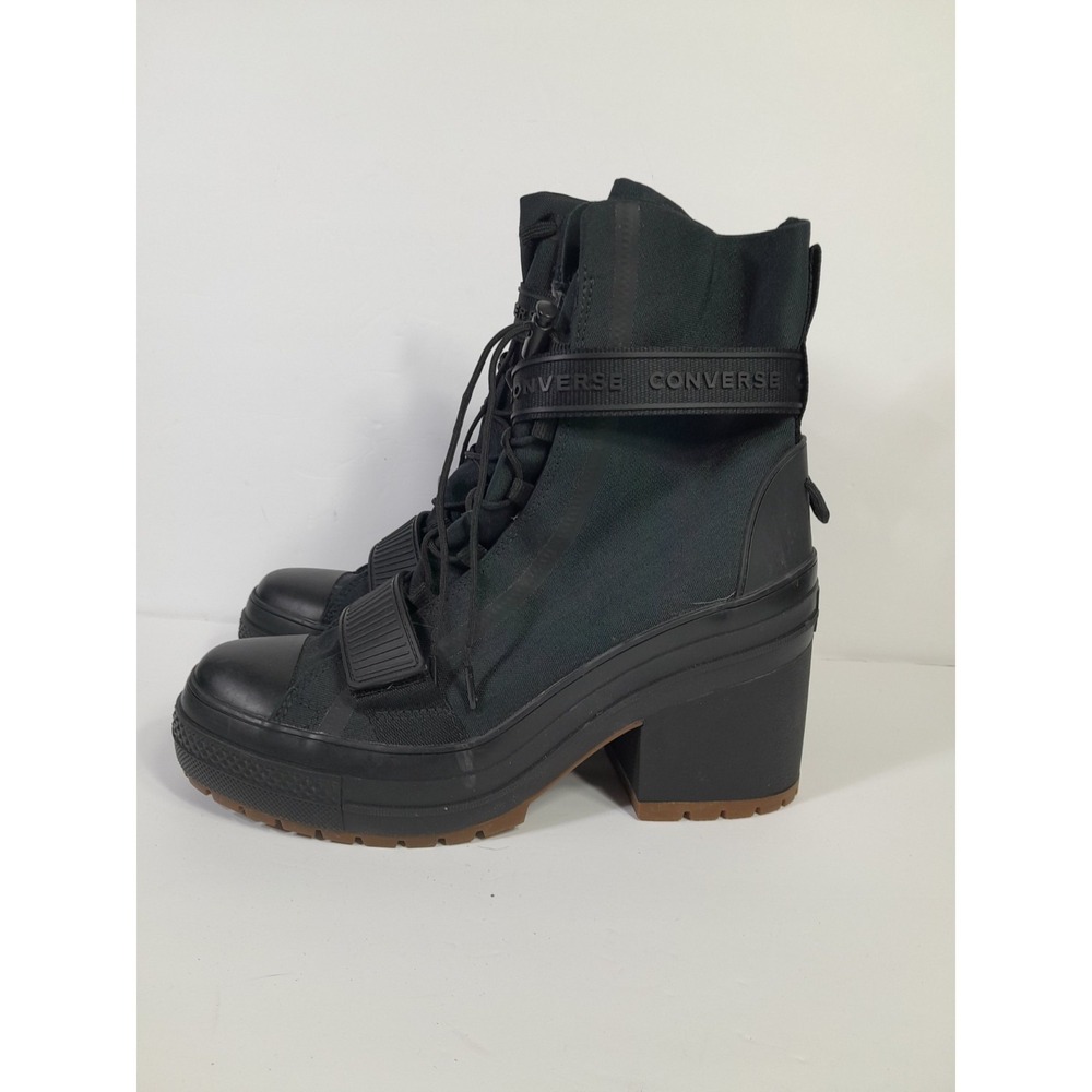 CONVERSE CHUCK TAYLOR All STAR GR82 WOMENS US 10 BOOTS BLACK PLATFORM HEEL BOOTS - Picture 2 of 10